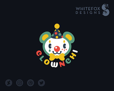 Clownchi bear branding clown cute design logo vector