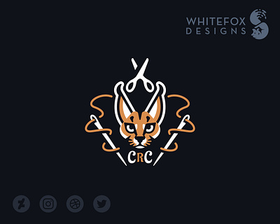 Caracal Creations branding caracal cat design feline logo scissor string vector wild