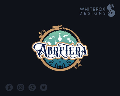 ABRETERA branding design dragon fantasy logo tree vector willowisp wisp world worldtree