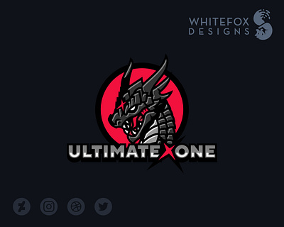 UltimateXOne branding design dragon logo scar vector