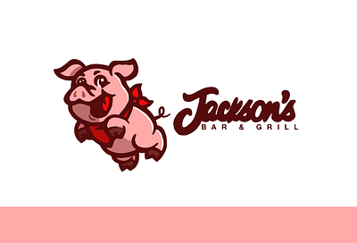 Jackson's Bar & Grill and art bar barbecue bbq branding design digital graphic design grill illustration jackson jacksons logo pig pork vector vector design