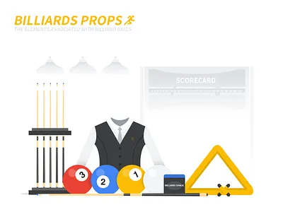 Billiards props design illustration