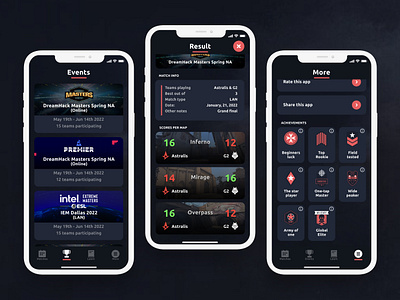 Esports App Exploration app csgo design dota e sports e sports app esports esports app hltv league of legends lol sports sports app ui ui design uidesign uiux ux