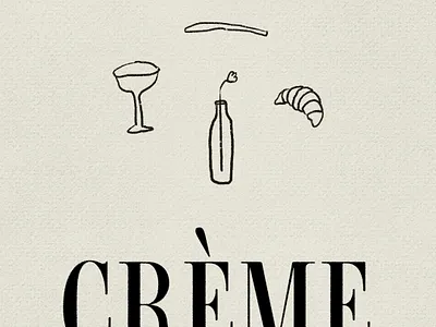 Hand Drawn Illustration for Crème Café branding design illustration visual identity