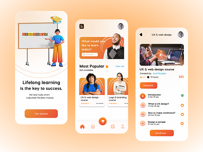 Online course | Education App app app design application course design education education app educational illustration interface learning learning app mobile app mobile design online course online education online school study app ui ui design