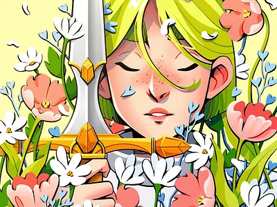 knight of spring design digital art digitalart drawing illustration painting procreate procreateapp