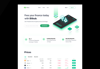 Bitkub landing page crypto cryptocurrency finance ui web