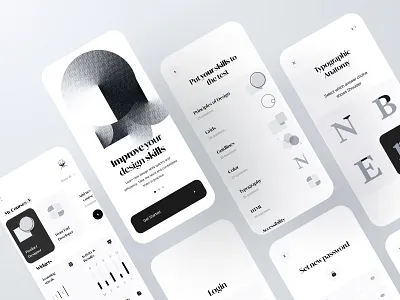 Quiz App app design boro catalog clean design concept design home page interface ios learning learning app material minimal quiz test typography ui ux wireframes