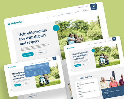 HelpOlder Web Landing Page UI Design appuidesign branding design dezignsam figma uidesign homepage design minimal ui userintarface webdesign webui webuidesign