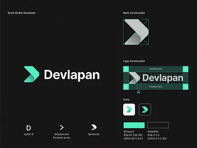 Stock Broker Developer logo app logo brand design brand identity branding design developer logo finance logo investment investment logo letter d logo logo grid mark vector