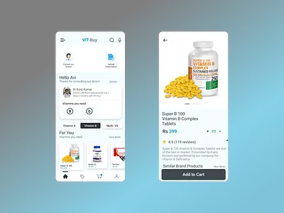 Vitamins Buying App UI/UX Design ui