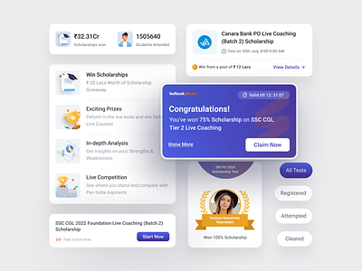 UI Components (Scholarship Test) app app design branding clean ui components design figma design illustration interface designs light theme scholarship tests ui ui components ui design ux