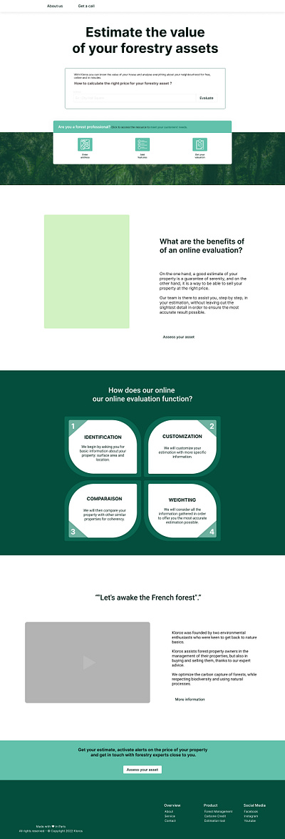 Landing page Kloros ui ui design ux ux design