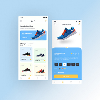 Shoes app air app dark theme e commerce ecommerce green ios mobile nike run shoes shop sport store ui concept
