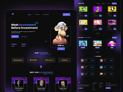 NFT Landing Page animation design graphic design landingpage nft nftlandingpage nftminimal nftsite ui ux