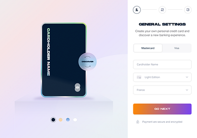 Digital Credit Card Experience Light banking buttons clean credit card design form forms light ui