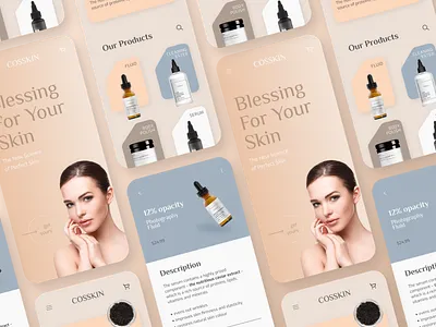 Skincare Store App app branding design figma mobile ui ux web