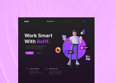 Rofff Landing Page 3d 3d website application branding cloud design graphic design illustration inspiration landing page logo mobile motion graphics smart template ui user interface ux webs ui work