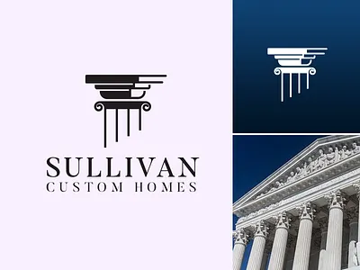 Sullivan Custom Homes Law Logo advocate attorney book brand identity branding cort graphic design justice law law book law firm logo lawyer lawyer logo legal logo logo design logo designer modern logo sketch