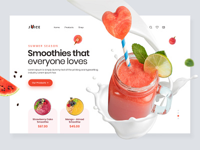 Juice - Landing Page juice juice design juice landing page juice store juice ui design juice website landing apge smoothie