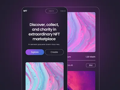 NFT marketplace bitcoin crypto design movetoearn nft ui ux