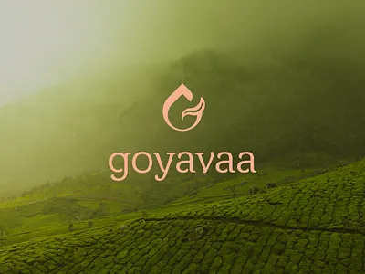 Goyavaa logo art direction branding coral corporate identity drop fire graphic design green key visual logo logo design organic tea tea brand