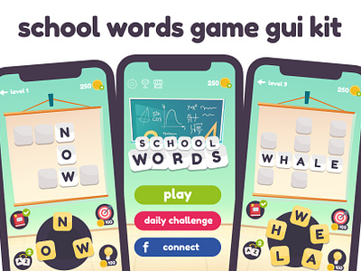 School Words Puzzle Game Gui Asset