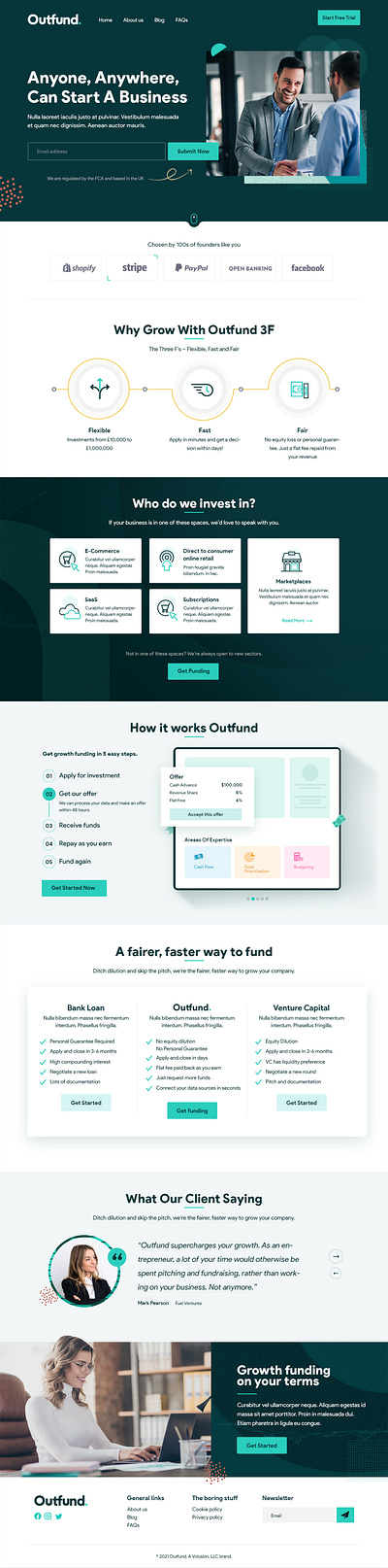 Outfund design typography ui