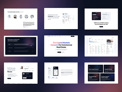 Revere CRE - Web UI animation brokerage financial fintech investing investors motion property proptech real estate realestate ui uidesign ux uxdesign uxui webdesign website design