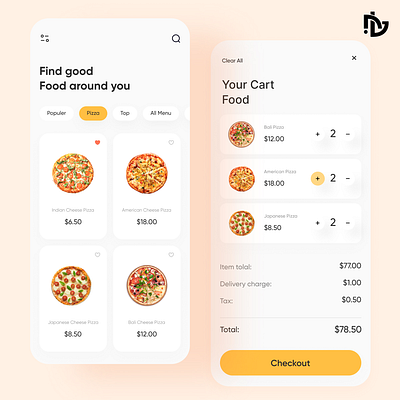 Food Delivery App Design app app concept app design appui appux branding custom daily design design dribbble food delivery graphic design ui ui designer ui inspiration ui trends uiux uiux design ux design ux designer