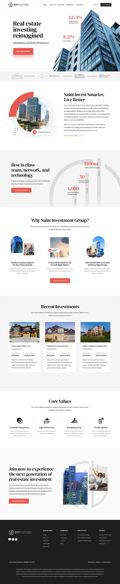 SAINT Investment design typography ui