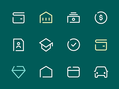 Wealth Icons animation branding branding design design graphic design icon icons illustration motion graphics softfacade ui ux web design website design