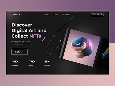 NFT Landing Page app art branding design graphic design illustration landing page logo nft photoshop ui ux vector web web ui