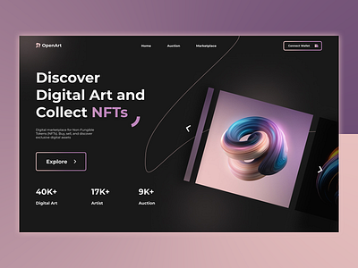 NFT Landing Page app art branding design graphic design illustration landing page logo nft photoshop ui ux vector web web ui