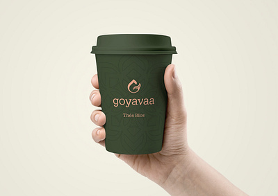 Goyavaa logo / packaging art direction branding coral corporate identity cup deep green graphic design graphiste freelance logo mockup natural organic tea tea