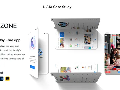 KidsZone - A Baby Daycare App - UI/UX Case Study app design babycare app design babycareapp daycare app product design ui ui design uiux uiux research ux