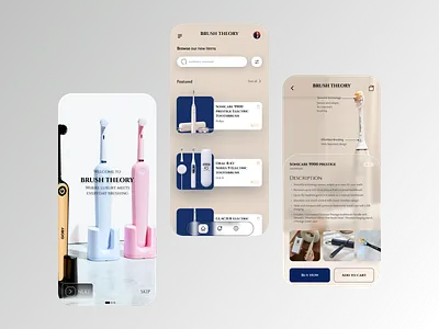 Tooth-brush e-commerce App app design logo typography ui ux vector