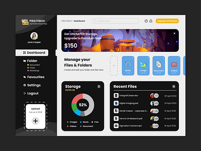 "Storage Dashboard UI" - Desktop, Web Page chart dashboard desktop storage ui web web design