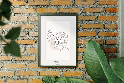 Flower Head Woman One Line Art Wall Art Graphic graphic design logo momixzaa oneline wall art