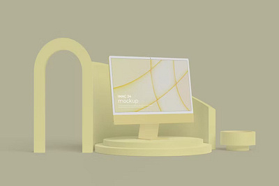 Free iMac Mockup abstract clean design device display imac imac design imac mockup laptop mac mockup presentation realistic simple theme ui ux web webpage website