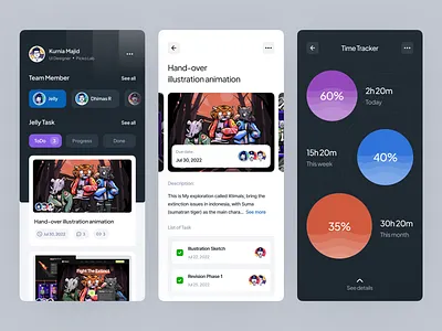 Barno - Project Management Mobile App app clean ui daily task design dribbble freelance freelancer kanban minimalist mobile app modern productivity project project management task task management time tracker to do list ui uiux