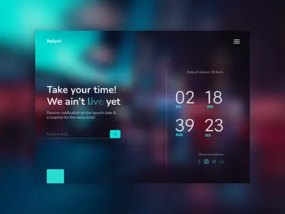 DailyUI challenge - 014 - Countdown Timer 014 branding countdown countdown timer dailyui design timer ui ux webdesign webpage