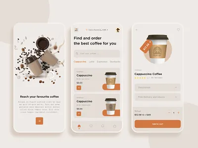Cafe personal business app UI design. branding design ui ux web webdesign website