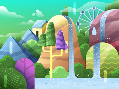 Doodle Style Landscape Illustration art best illustration branding creative digital art digital illustration digitalart flat illustration illustration illustration art illustrations and design illustrator landscape portrait portrait art scenery tree ui ux vector