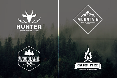 Vintage Logo branding graphic design hunter logo hunting logo illustration logo logo design minimal logo modern logo mountain logo vector vintage logo wood logo