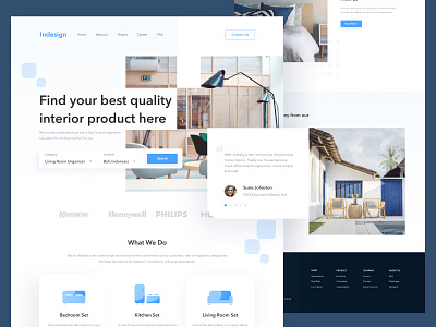 Indesign Landingpage bathroom bedroom card clean design interior architecture interior design kitchen landing page living room minimalism minimalist property ui website