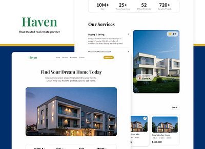 Real estate website's landing page landing page luxury house minimalistic modern properties real estate web design website