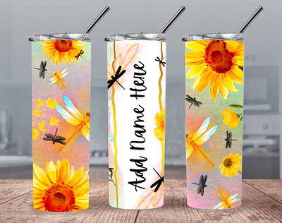 Digital Dragonfly 20oz and 30oz Straight Skinny Tumbler Design animal