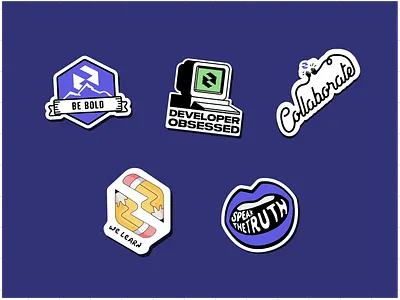 Conduktor Sticker Pack branding collaborate conduktor developer funky goal high five icon illustration learn mouth peak pencil sticker values