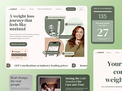 Weight loss nutrition supplement website by We.Weekend consulting diatery diet digital design fitness green theme health healthcare illustration insurance intuitive navigation medical website medication motion graphics nutrition supplement therapy vitamin weight loss wellbeing wellness